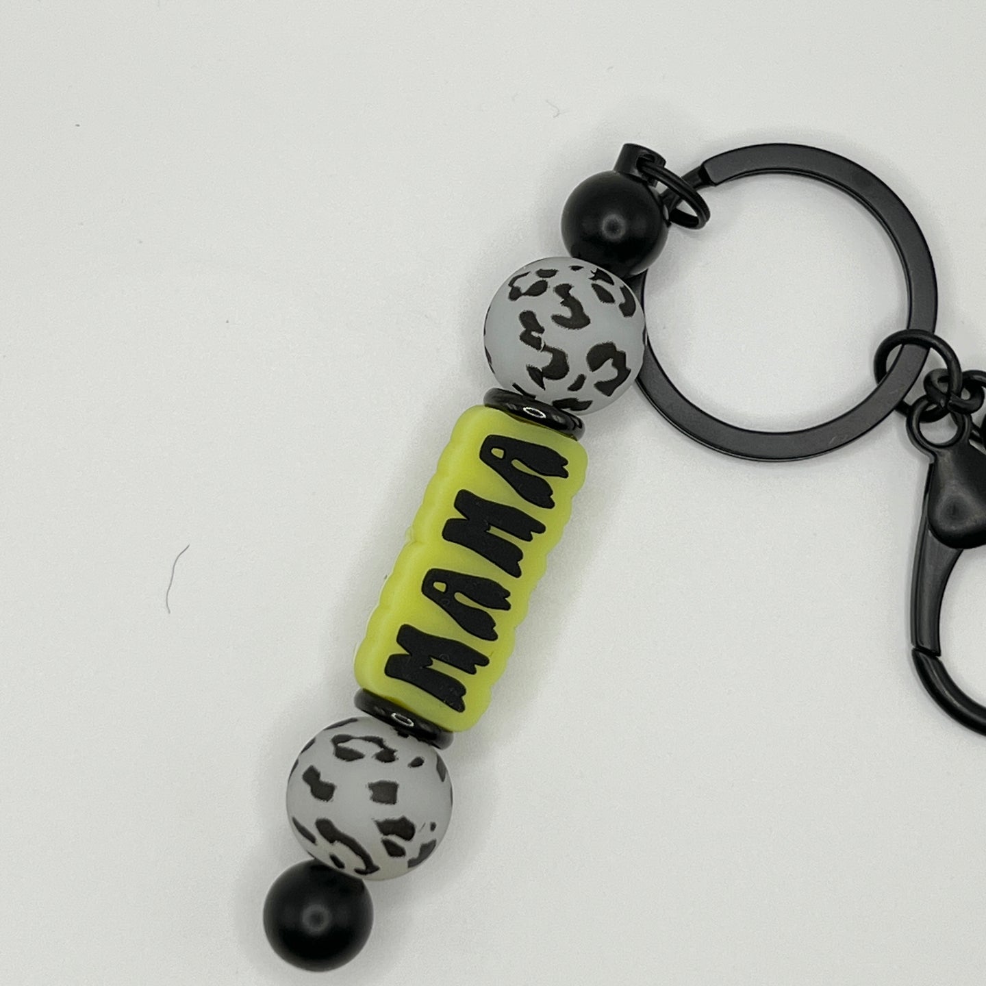 GLOW Leopard MAMA Black Keychain Bar